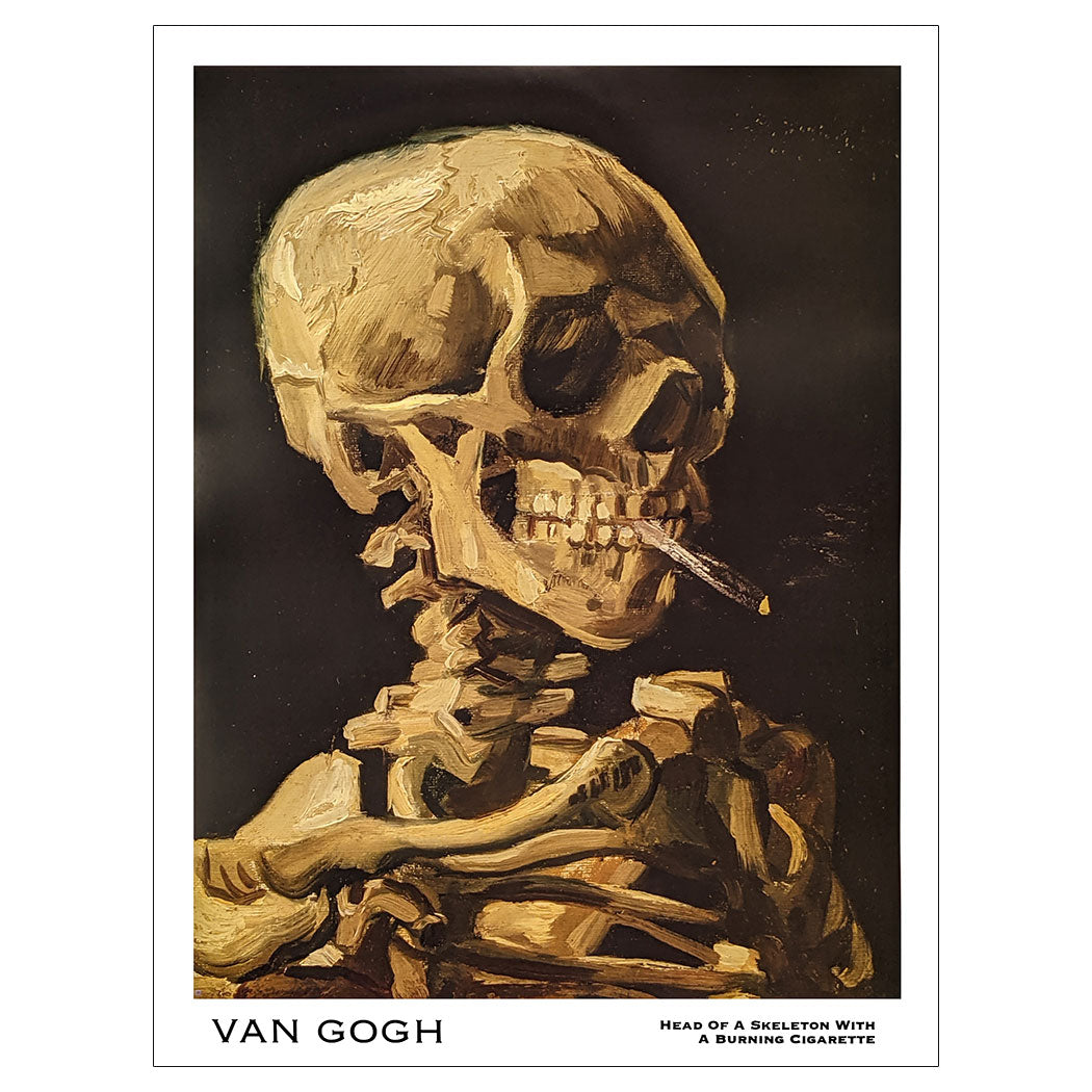 Skull of a Skeleton with Burning Cigarette Poster